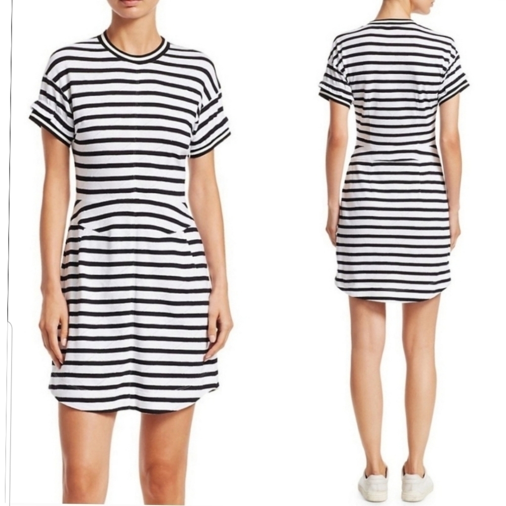 {XS} 10 Crosby Derek Lam Striped TShirt Dress
